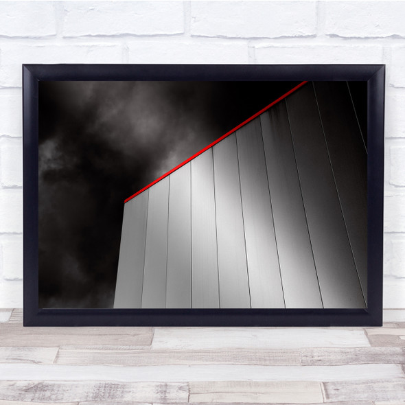 Abstract Architecture Black & White Red Clouds Hvmaart Blind Wall Wall Art Print