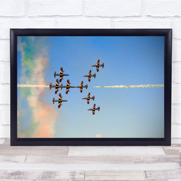 Action Airplane Fighter Jet Smoke Cloud Sky Aviation Air show Air Wall Art Print