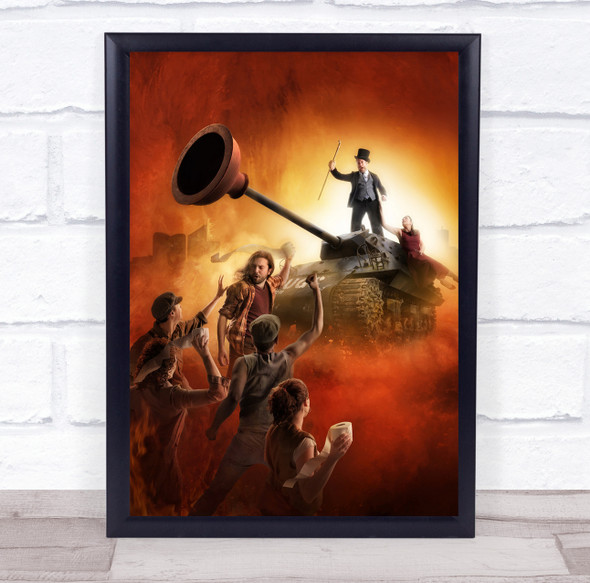 Anticapitalistic tank plunger Capitalistic Fight Money Paper Poor Wall Art Print