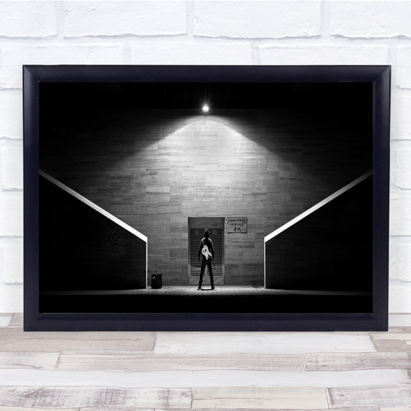 Guitar Artist black and white Person Stage Scene Music Show Light Wall Art Print