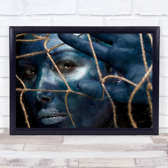 Surreal Surrealism Surrealistic Portraits blue paint Model Models Wall Art Print