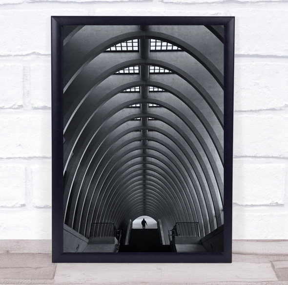 Arch Arches Ceiling Architecture Person Man Building Black White Skeleton Print