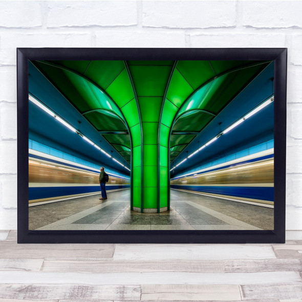 Architecture Street SuBlack Whiteay Tube Metro Underground Passenger Wait Print
