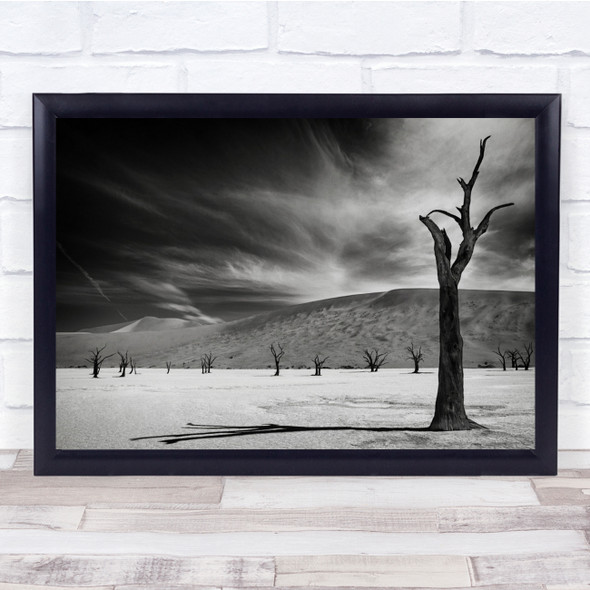 Landscape Sand Desert Dune Namibia Deadvlei Black White Africa Tree Decay Print