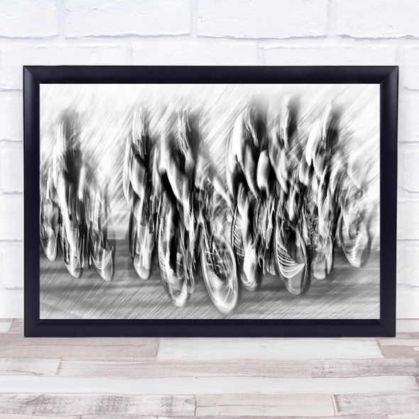 Action Black & White Race Blur Blurry Icm Bike Bicycle Sport Sports Group Print