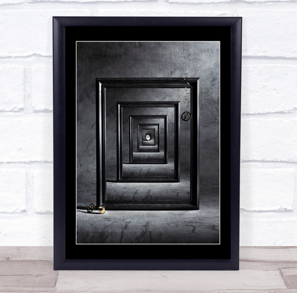 Conceptual Black & White Black White Repetition Time Machine Light Frames Print