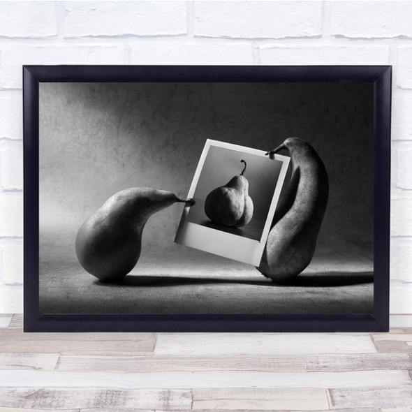 Pear Fruit Pears Photograph Photo Polaroid Black & White Conceptual Still Print