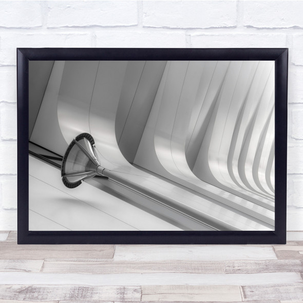 Abstract Abstraction Lines Architecture Moody Grey Structure lamp post Print