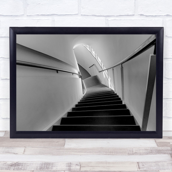 Architecture Stairs Staircase Black & White Perspective Steps Corridor Print