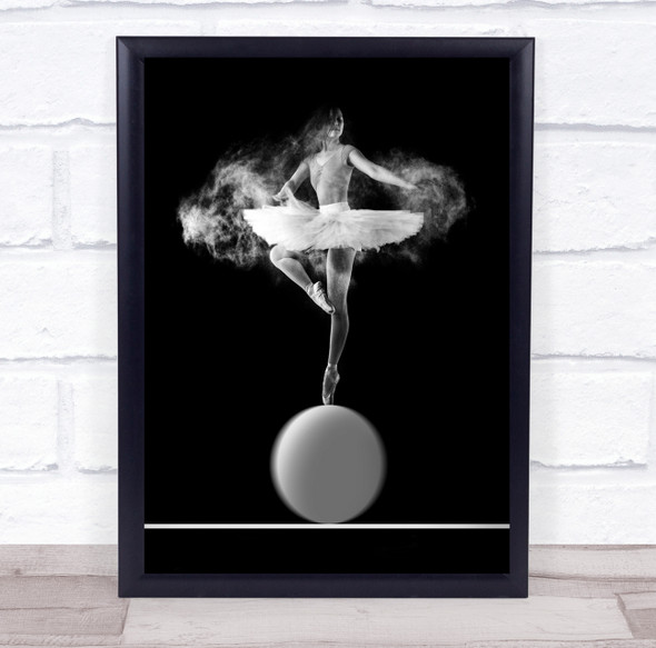 Ballet Ballerina Gravity Balance Black & White Ball Sphere Dust Powder Print