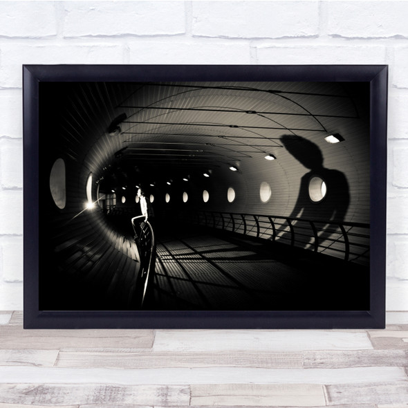 Conceptual Hole Heart Body Shadow Black & White Light Container Window Print