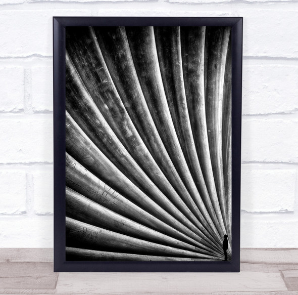 Creative Edit Silhouette Geometry Black & White Lines Fan Contrast Man Print