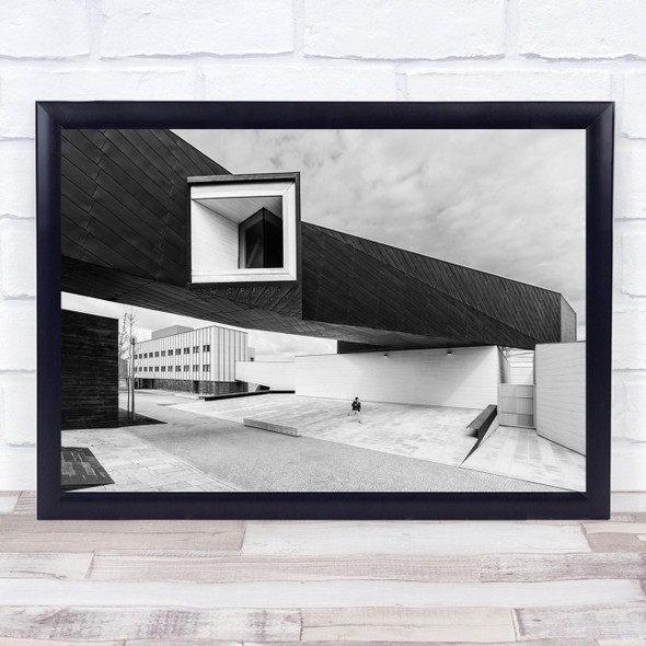 Person Run Running Architecture Black & White Shapes Building High Key Print