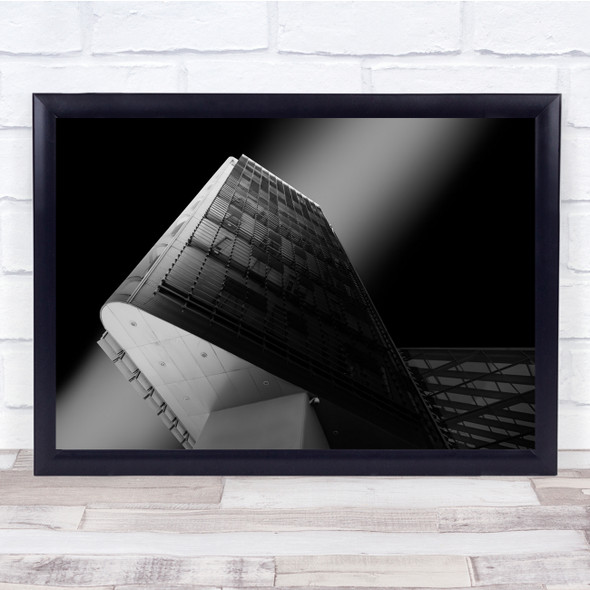 Architecture Building Office Modern Black & White Perspective Wall Art Print