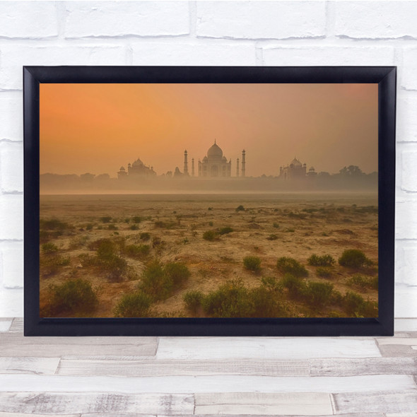 Architecture India Famous Landmark Sunset Dusk Fog Mist Foggy Wall Art Print