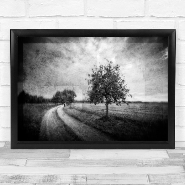 Creative Black & White Landscape Road Trees Countryside Rural Wall Art Print