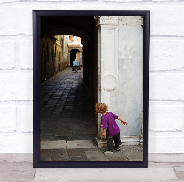 Curios Curiosity Child Kid Young Old Game Play Playing Street Wall Art Print