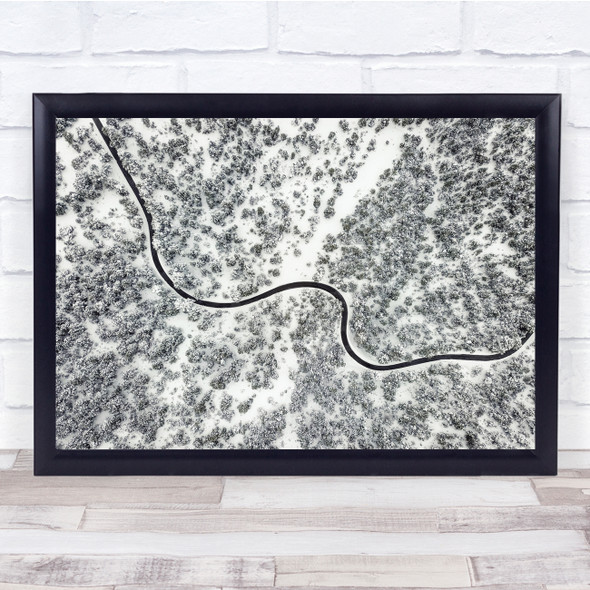 Drone Aerial Dji Above Mavic Perspective Abstract Snow Winter Wall Art Print