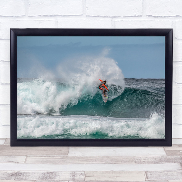 Hawaii Ohau Beach North Surfing Contest Wave Surfer Adventure Wall Art Print