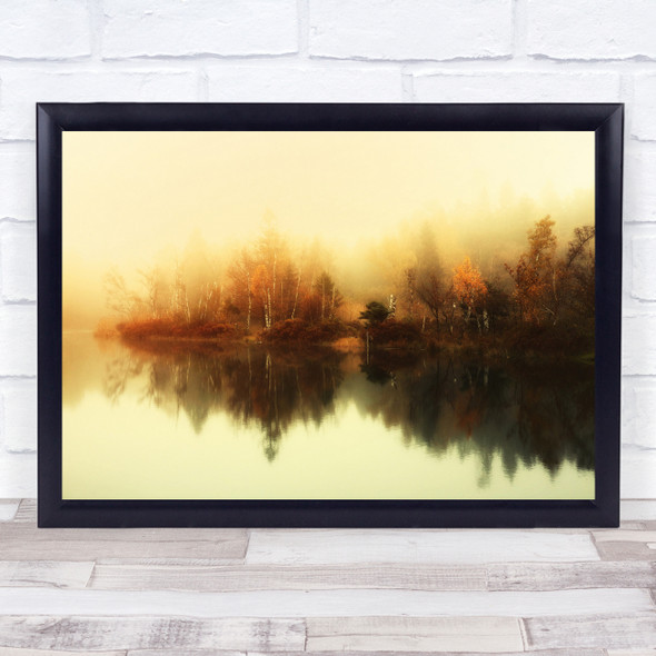 Landscape Waalwijk Reflection Yellow Autumn Fall Toned Filter Wall Art Print