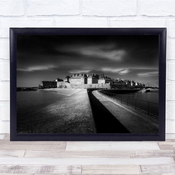 Light Landscape France Black & White Cityscape Skyline Houses Wall Art Print