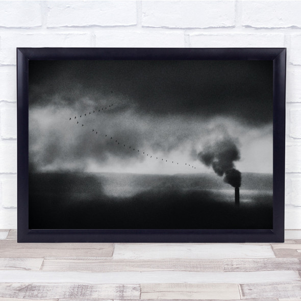 Mood Emotion Feeling Grain Grainy Dark Low Key Pollution Bird Wall Art Print