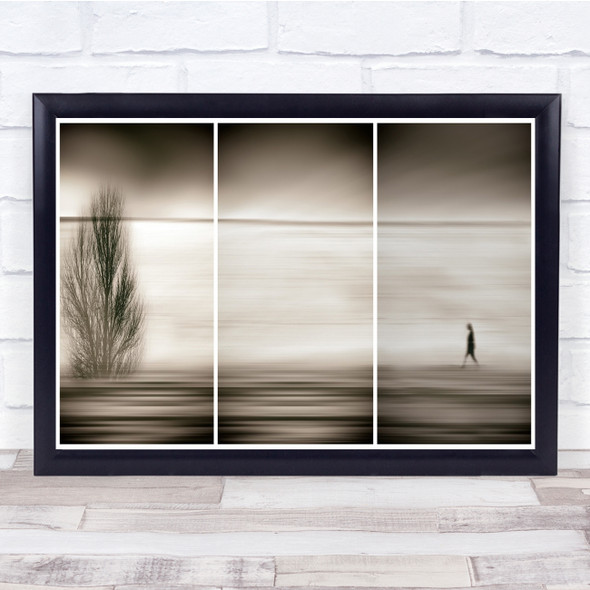 Mood Walk Walking Figure Man Woman Girl Boy Tree Beach Desert Wall Art Print