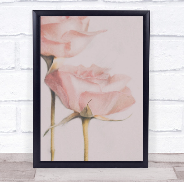 Pink Pastel Colour Colors Graphic Flower Flowers Flora Floral Wall Art Print