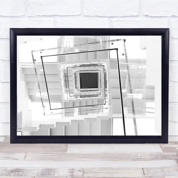 Stairs Staircase Architecture Geometry Symmetry Shapes Modern Wall Art Print