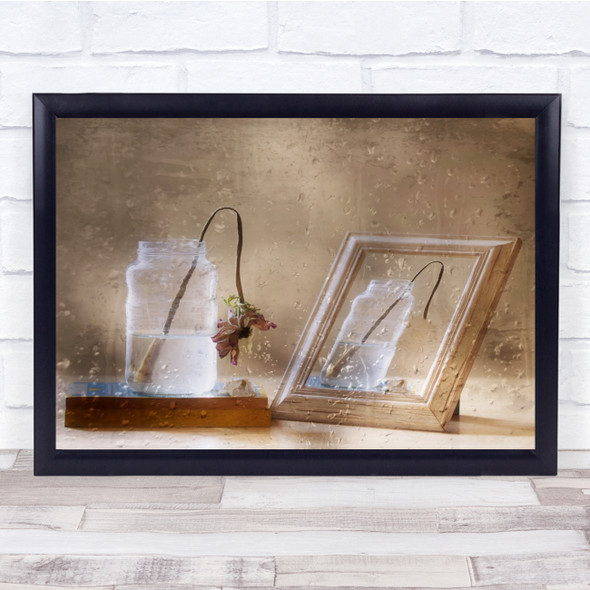 Still Life Frame Flower Dead Waterdrops Death Wither Withered Wall Art Print