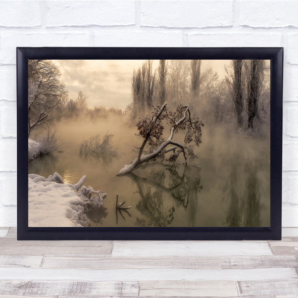 Winter Landscape Branch Branches Frost Frozen Cold Snow Snowy Wall Art Print