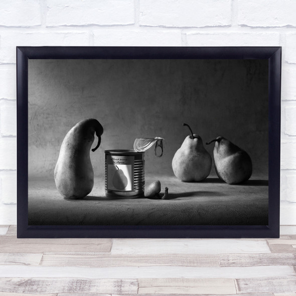 Pear Fruit Black & White Can Kitchen Food Still Life Conceptual Pears Print