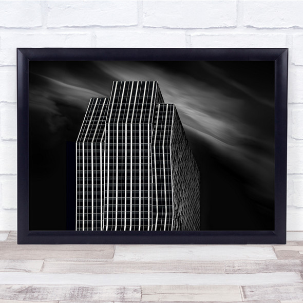 Architecture Modern Offices Skyscraper Windows Black & White Wall Art Print