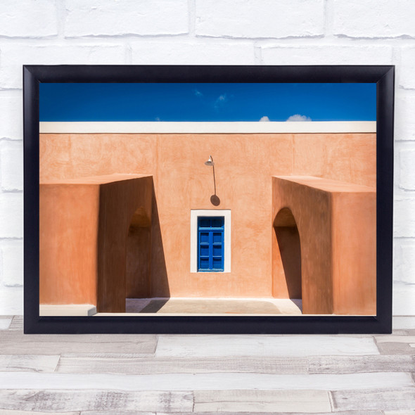 Architecture Window Blue Wall Facade Santorini Travel Resort Wall Art Print