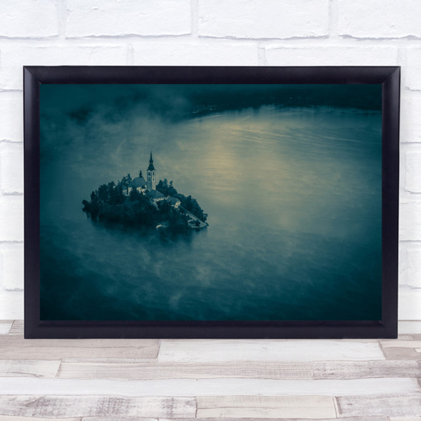 Bled Lake Slovenia Landscape Alps Cloud Sunrise Tower Island Wall Art Print