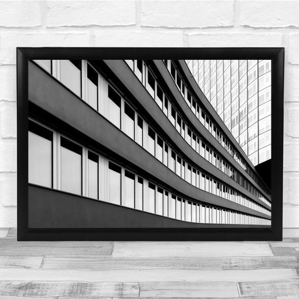 Building Office Workplace architecture pattern Black & White Wall Art Print