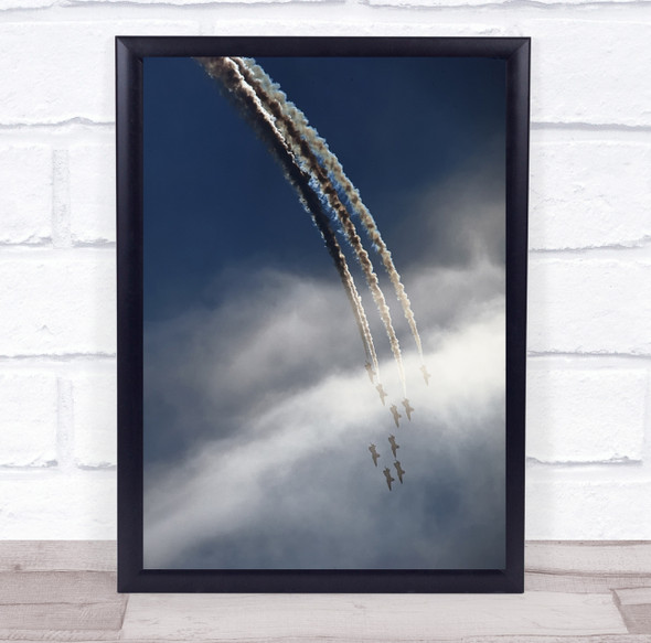 Contrails Contrail Smoke Jet Jets Air show Aircraft Airplane Wall Art Print