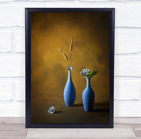 Daisy Still Life Flower Flowers Flora Floral Botanical Wheat Wall Art Print