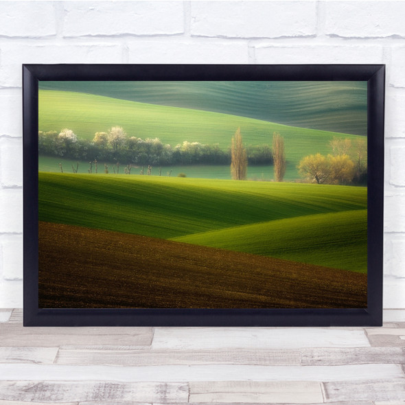 Fields Landscape Agriculture Hills Rolling Rural Countryside Wall Art Print