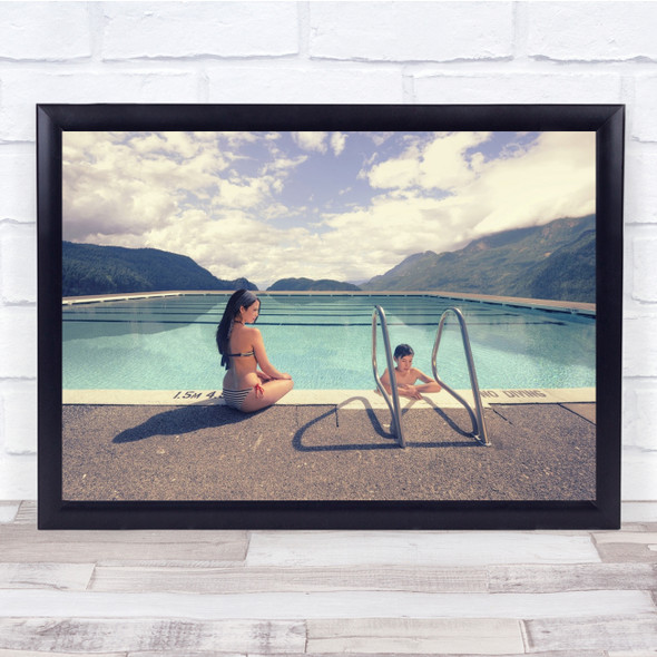 Girl Boy Vancouver Swimming Pool Water Summer Mood Cinematic Wall Art Print