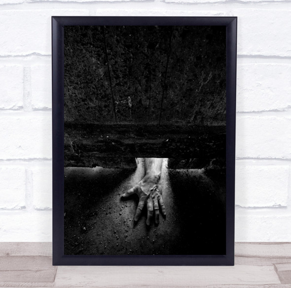 Hand Light Shadow Contrast Mood Door Conceptual Dark Message Wall Art Print