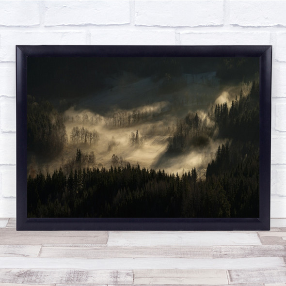 Landscape Fog Atmosphere Mood Emotion Light Shadow Mist Haze Wall Art Print