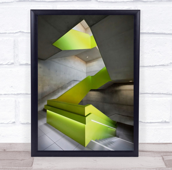 Nuremberg Stairs Staircase Green Concrete Architecture Steps Wall Art Print