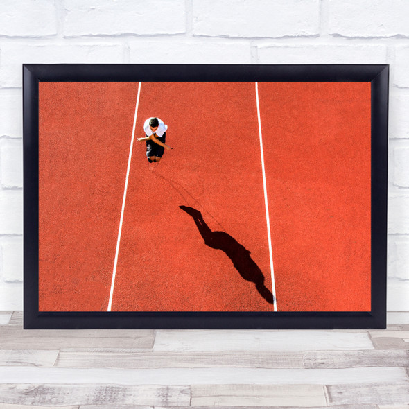 Red Jump Jumping Gravity Shadow Exercise Action Sport Sports Wall Art Print