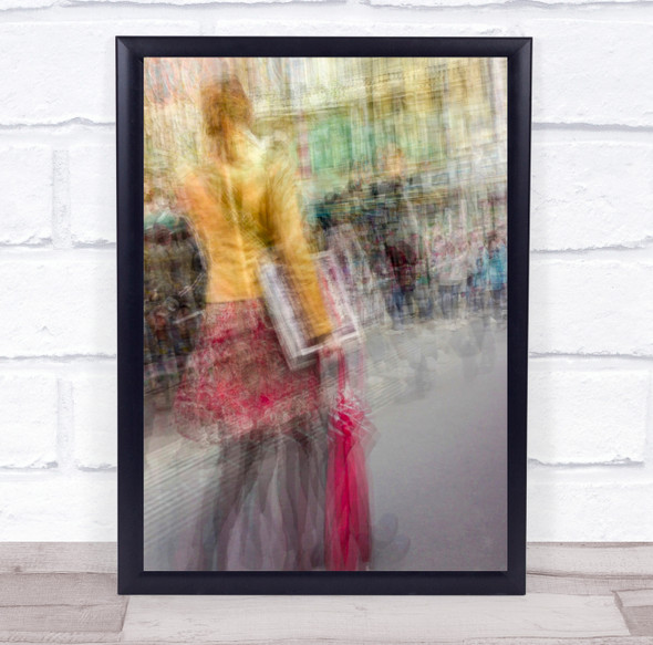 Vienna Street Passer-by Window Motion blur Multiple Exposure Wall Art Print