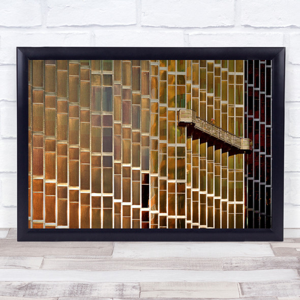 Window Cleaner Skyscraper Gold Toronto Architecture Abstract Wall Art Print