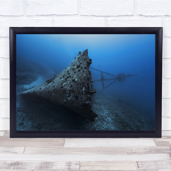 Wreck Underwater Reunion Island France Shipwreck Boat Marine Wall Art Print