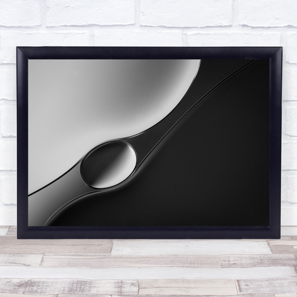 Abstract Macro Oil Water Bubble Diagonal Liquid Black & White Shapes Print