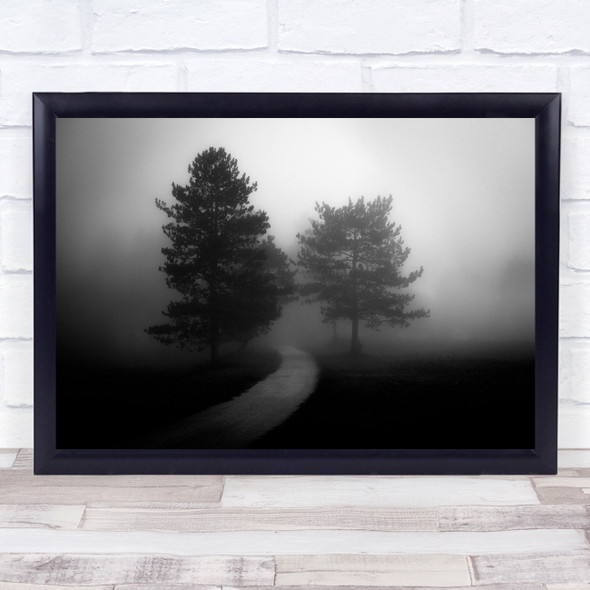 Black & White Path Road Way Goal Journey Trees Mist Fog Mood Emotion Print