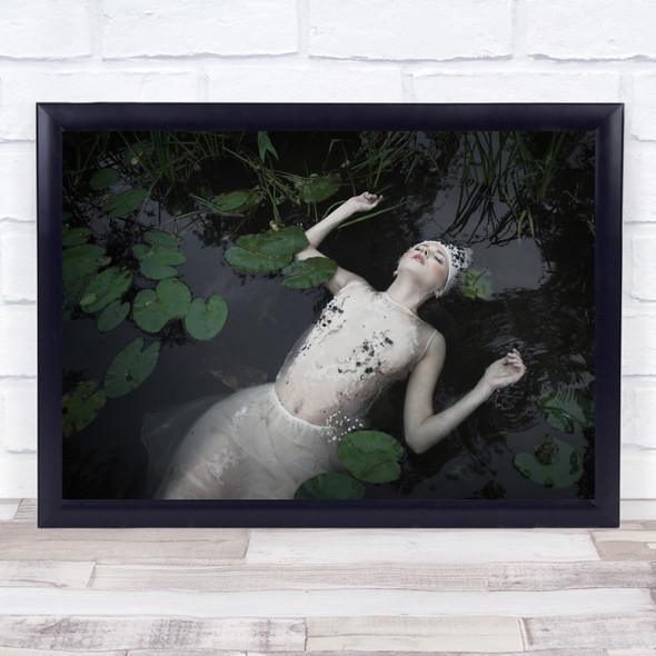 Gravity Float Floating Ophelia Shakespeare Lily pads Mythology Woman Print